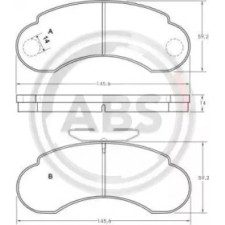Передні гальмівні колодки A.B.S. для Mercedes W631 (88-96) 36828