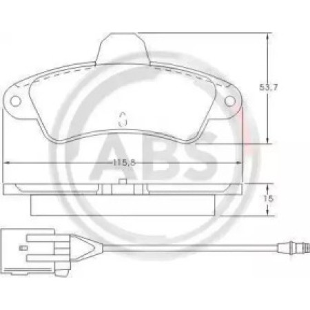 Задние тормозные колодки A.B.S. для Ford Mondeo (93-00) (Bendix) (с датчиком) (115.8x53.7x15) 36845