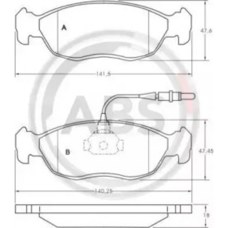 Передние тормозные колодки A.B.S. для Peugeot 306, 106 (94-02) (ATE) 36850