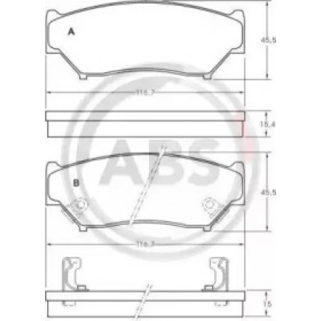 Передні гальмівні колодки A.B.S. для Suzuki Jimny, Grand Escudo, Grand Vitara, Vitara (88-) 36852