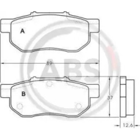 Задние тормозные колодки A.B.S. для Honda Jazz, City, Fit, Civic, Ballade, CRX (92-) 36870