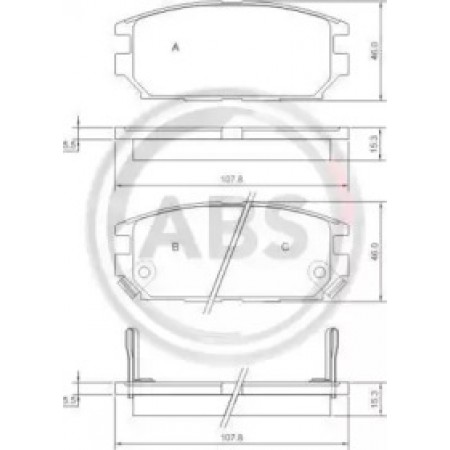 Задние тормозные колодки A.B.S. для Mitsubishi Galant, Lancer, Space Wagon (89-05) 36873