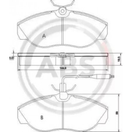 Передні гальмівні колодки A.B.S. для Fiat Ducato, Peugeot Boxer (94-02) (1.4t) 36883