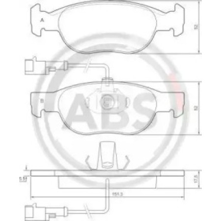 Передні гальмівні колодки A.B.S. для Fiat Bravo I, Marea, Punto (95-12) 36892