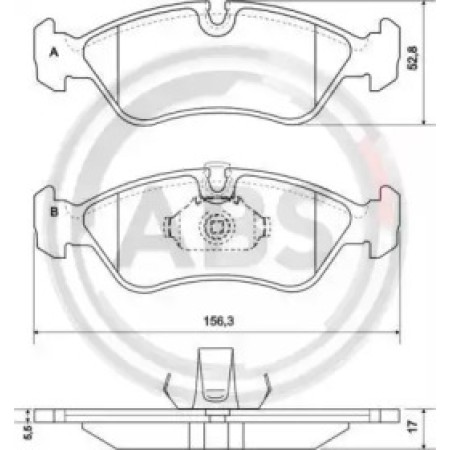 Передні гальмівні колодки A.B.S. для Opel Astra F, Vectra B, Combo ( -05) (ATE) 36896