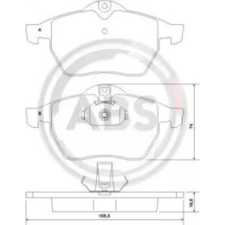 Передні гальмівні колодки A.B.S. для Opel Vectra B (95-03) (ATE) 36897