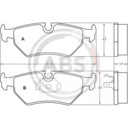Передні гальмівні колодки A.B.S. для Opel Combo, Corsa, Astra, Vectra, Daewoo Lanos ( -01) 36900