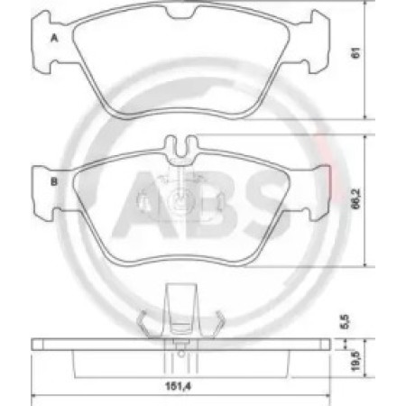Передні гальмівні колодки A.B.S. для Mercedes W202, 210 (ATE) 36903