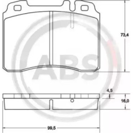 Передние тормозные колодки A.B.S. для Mercedes W124, W201 (89-03) (ATE) 36904