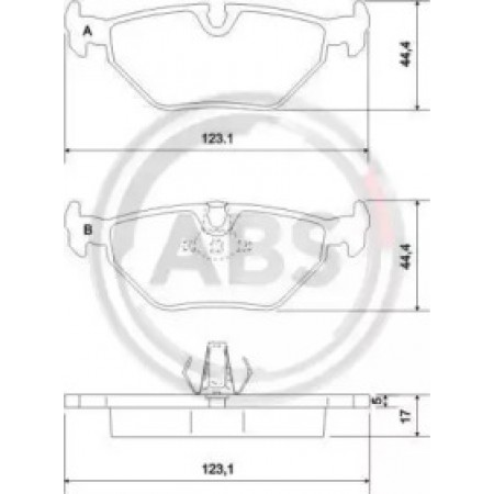 Задні гальмівні колодки A.B.S. для BMW 5 E39 (96-03) 36908
