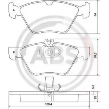 Передні гальмівні колодки A.B.S. для Mercedes W202, 210, 211 4Matic (ATE) 36943