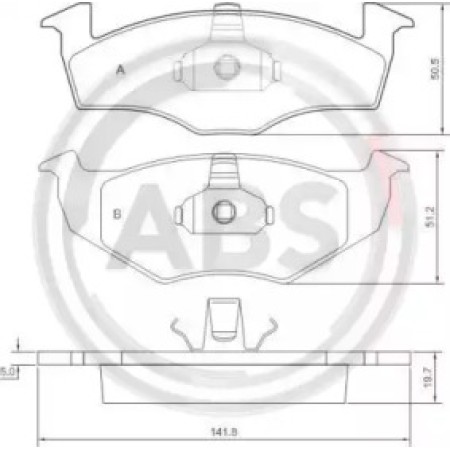 Передні гальмівні колодки A.B.S. для Seat Ibiza, Cordoba, Volkswagen Polo, Vento, Golf (91-03) 36970