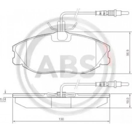 Передні гальмівні колодки A.B.S. для Peugeot 306, 406, 607 (96-) (TRW) 36977