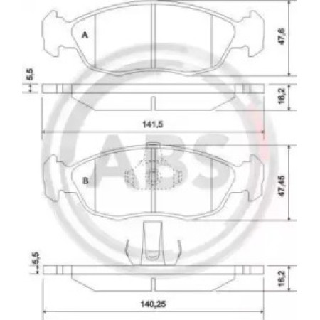 Передні гальмівні колодки A.B.S. для Peugeot 306, Citroen Xsara (94-02) (ATE) 36978