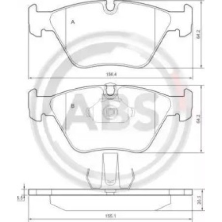 Передні гальмівні колодки A.B.S. для BMW 5 E39 (95-03) 36998