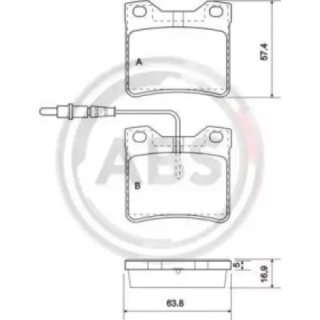 Задні гальмівні колодки A.B.S. для Mercedes Vito 638 (96-99) (ATE) 37009