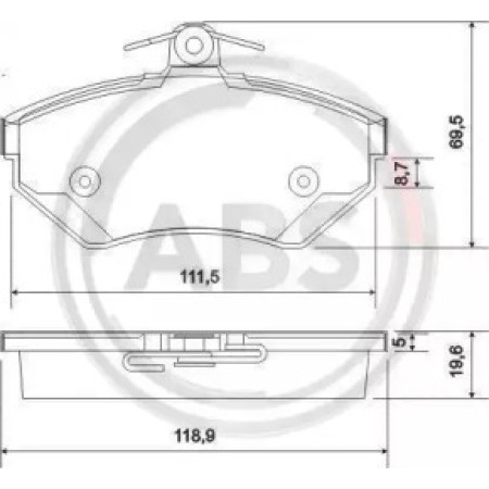 Передние тормозные колодки A.B.S. для Audi A4, Seat Cordoba, Volkswagen Passat (94-02) (TRW) 37010