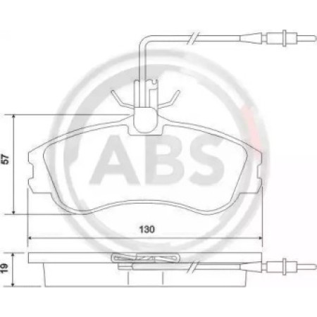 Передні гальмівні колодки A.B.S. для Citroen Berlingo, Peugeot Partner (96-01) (Lucas) (с датчиком) 37016