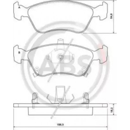 Передние тормозные колодки A.B.S. для Toyota Avensis (00-03) 37029