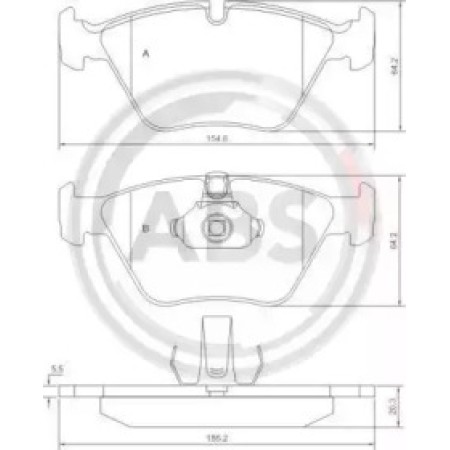 Передние тормозные колодки A.B.S. для BMW 5 E39 (95-03) 37036