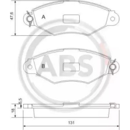 Передние тормозные колодки A.B.S. для Renault Kangoo (97-08) (Bosch) (с датчиком) 37040