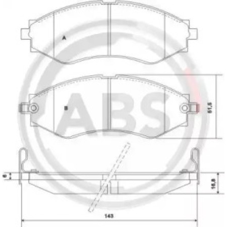 Передні гальмівні колодки A.B.S. для Opel Astra, Chevrolet Lacetti, Daewoo Lanos, Nubira 37053