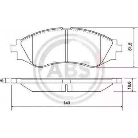 Передние тормозные колодки A.B.S. для Opel Astra, Daewoo Lanos, LeMans, Nexia, Nubira (94-11) 37055
