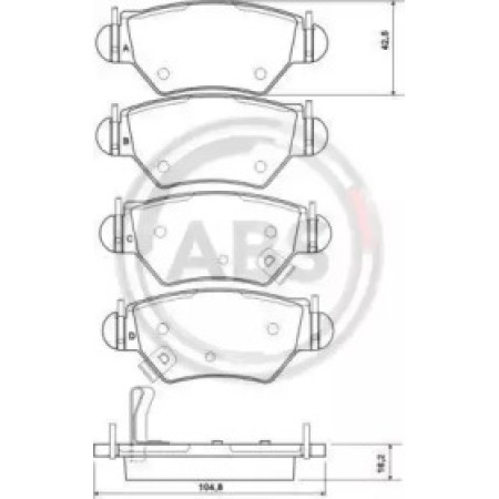Задние тормозные колодки A.B.S. для Opel Astra G, H (98-05) (Bosch) 37059