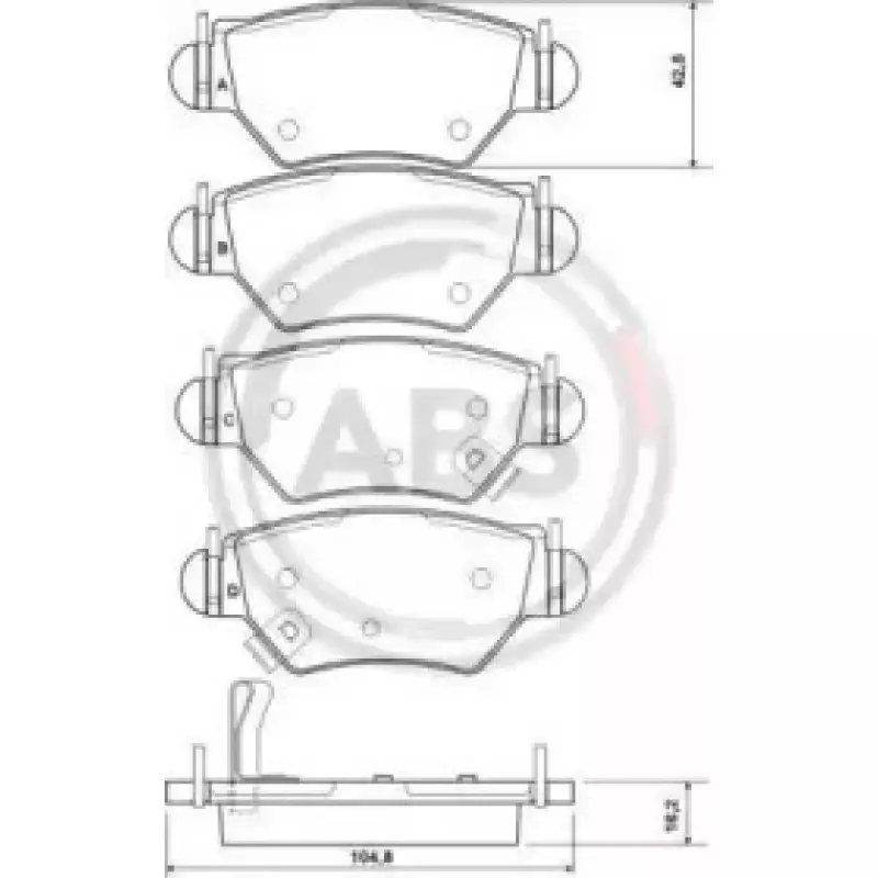 Тормозные колодки зад. Astra G 98-05 (Bosch) (37059)