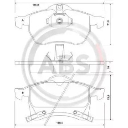 Передні гальмівні колодки A.B.S. для Opel Astra G (98-05) (ATE) 37076