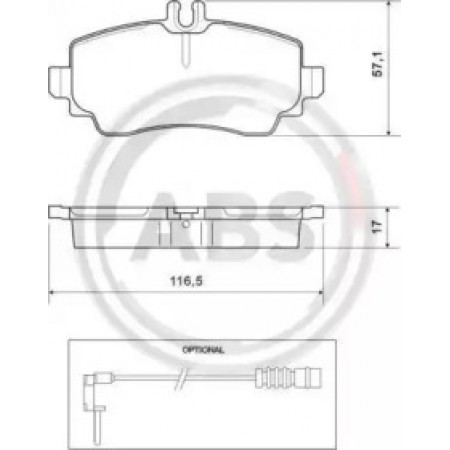 Передні гальмівні колодки A.B.S. для Mercedes W168 (97-05) 37078