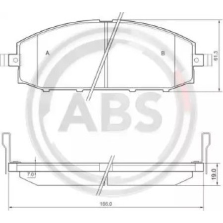Передні гальмівні колодки A.B.S. для Nissan Patrol (97-) 37084