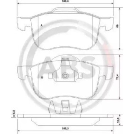 Передні гальмівні колодки A.B.S. для Volvo S60, S80, V70, XC70 (95-10) (ATE) 37097
