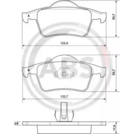 Задні гальмівні колодки A.B.S. для Volvo S60, S80, V70, XC70 (95-10) (ATE) 37098