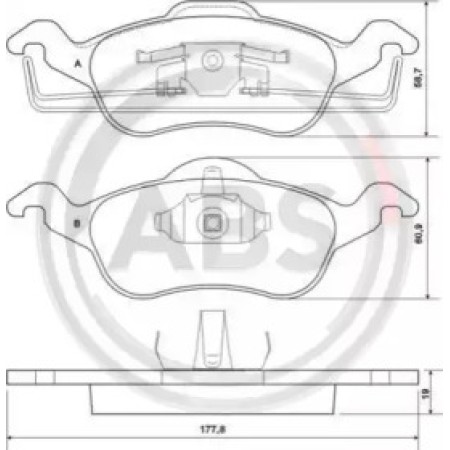 Передні гальмівні колодки A.B.S. для Ford Focus (98-07) 37100