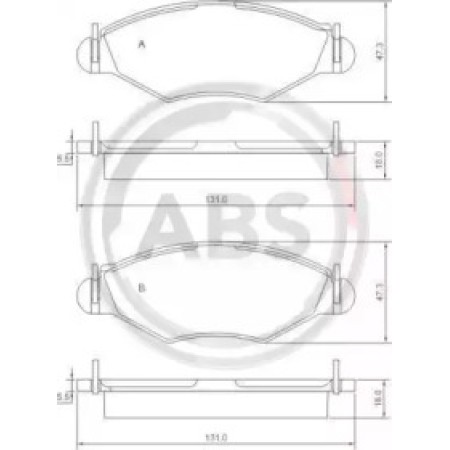 Передние тормозные колодки A.B.S. для Peugeot 206, 306 (94-) 37105