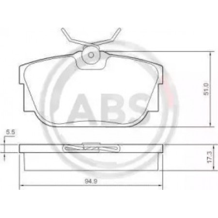 Задні гальмівні колодки A.B.S. для Volkswagen T4 (98-) (Lucas) (51.5x94.9) 37118