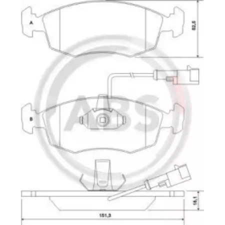 Передние тормозные колодки A.B.S. для Fiat Linea, Strada, Siena, Albea, Palio, Punto (99-) 37122