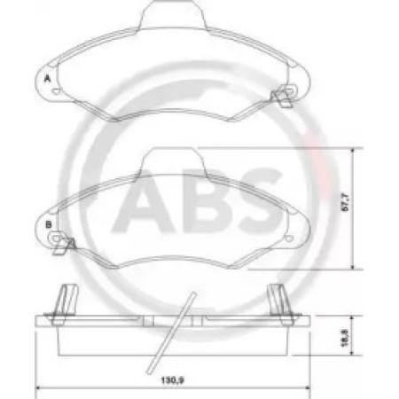 Передние тормозные колодки A.B.S. для Ford Escort (91-01) 37127