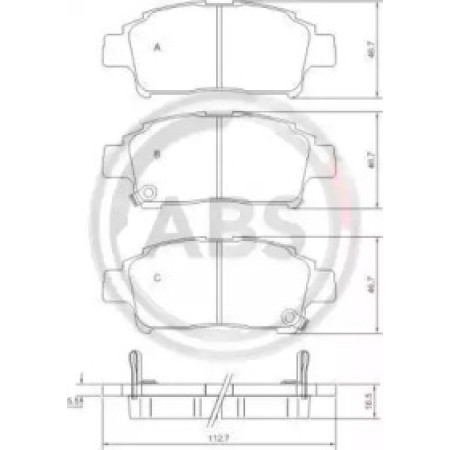 Передние тормозные колодки A.B.S. для Toyota Yaris (01-05) 37135