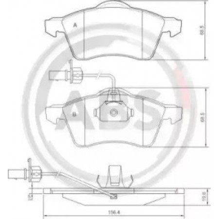 Передние тормозные колодки A.B.S. для VW T4 2.5TDI (96-03) (R15) 37143