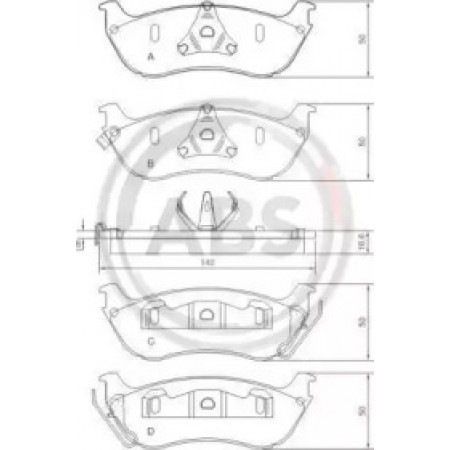 Задние тормозные колодки A.B.S. для Mercedes M-Class W163 (98-05) (Bosch) 37148