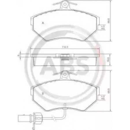Передние тормозные колодки A.B.S. для Audi A4, Seat Cordoba, Volkswagen Passat (94-02) (TRW) 37160