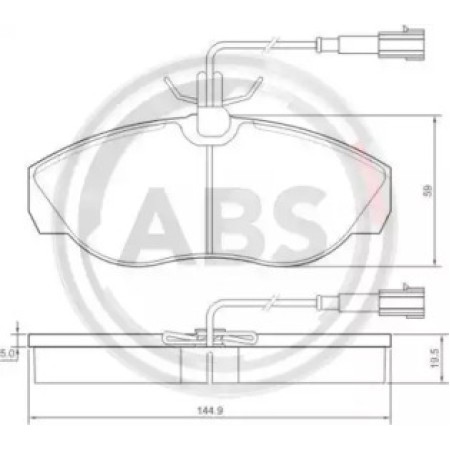 Передні гальмівні колодки A.B.S. для Fiat Ducato, Citroen Jumper, Peugeot Boxer (94-02) (1.4t) 37172
