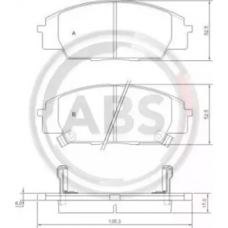 Передні гальмівні колодки A.B.S. для Honda Civic, S2000 (99-11) 37174