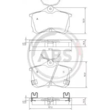 Задние тормозные колодки A.B.S. для Honda Accord (98-08) (TRW) 37175