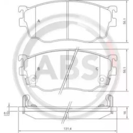 Передні гальмівні колодки A.B.S. для Mazda Premacy, 323, Protege, 626 (97-05) 37189