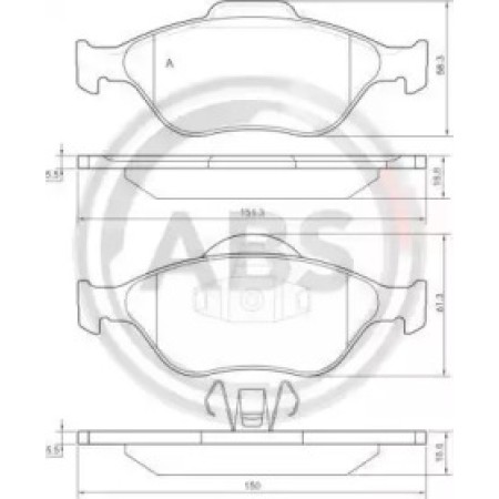 Передние тормозные колодки A.B.S. для Ford Fiesta, Fusion (96-12) (ATE) 37195