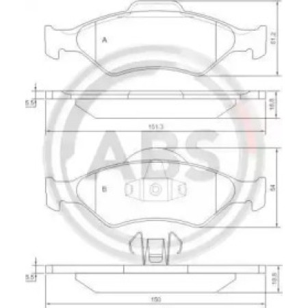 Передние тормозные колодки A.B.S. для Ford Fiesta IV (95-03) (ATE) 37196