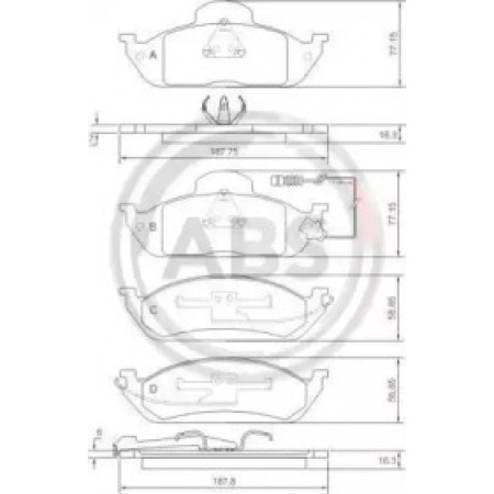 Передние тормозные колодки A.B.S. для Mercedes-Benz M-Class W163 (98-05) 37198